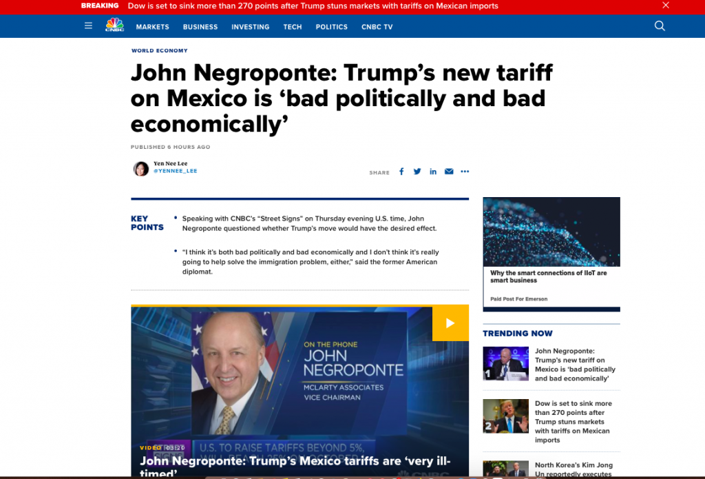 U.S. Financial Press Dutifully Carries Water For #NeverTrump As POTUS Confronts Mexico With Tariffs Over Illegal Immigration