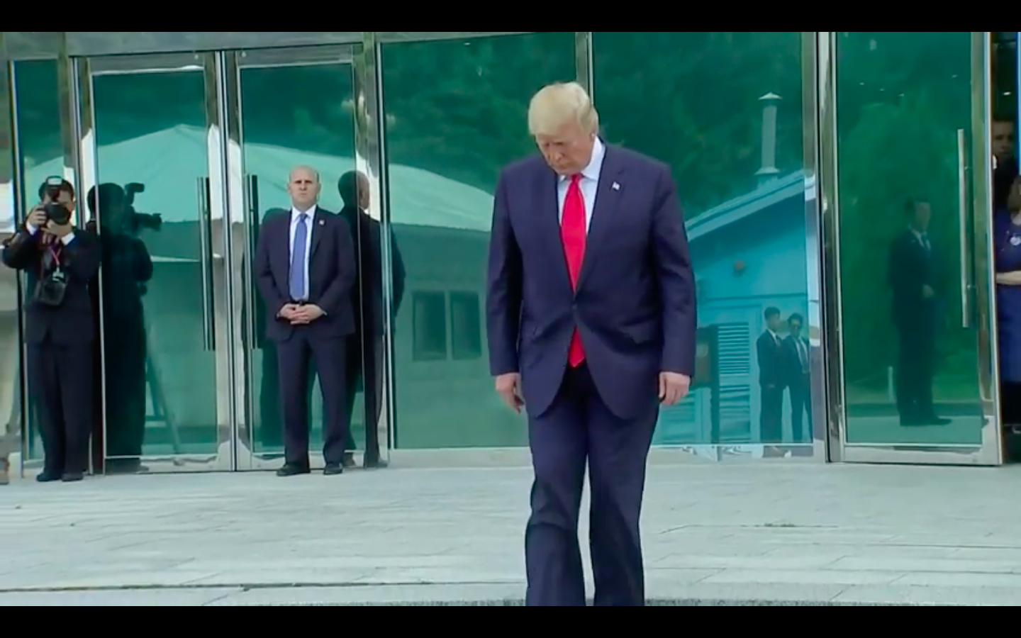 Video Of Trump Entering North Korea With Kim Jong-Un