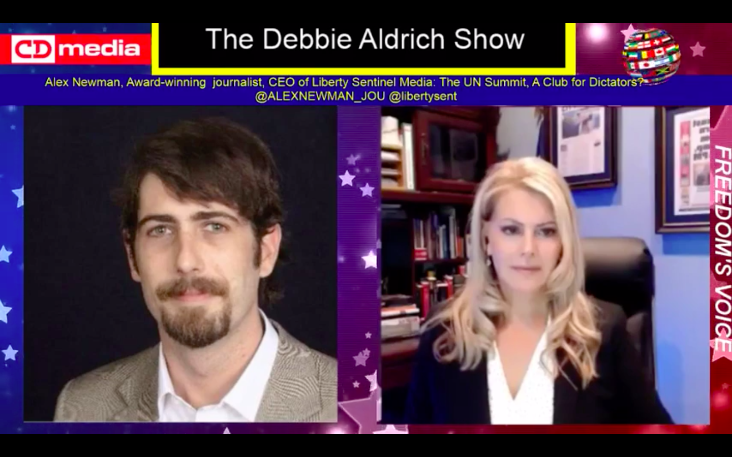 Debbie Aldrich With Guest Alex Newman, Award-winning journalist, CEO of Liberty Sentinel. The UN Club for Dictators