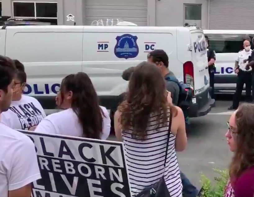 Pro-Life Protestors Arrested For Writing On Street In Chalk