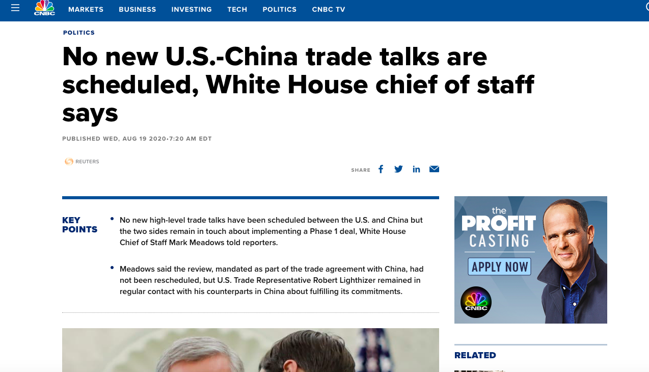 Now China Wants To Talk...