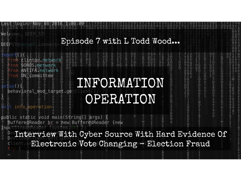 LIVESTREAM 11AM EST 11/5: Cyber Source Presents Hard Evidence Of Electronic Voter Change...Massive Election Fraud