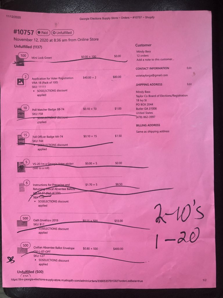 UPDATE:  It Looks To Us Like Dekalb County, GA Did Order 25M Voter Registration Forms For A Population Of Less Than 1M