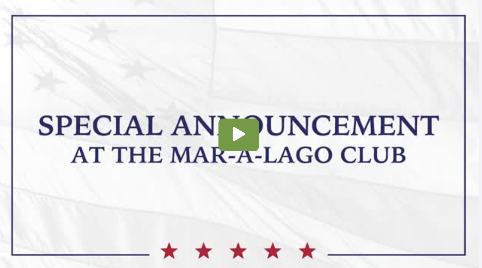 LIVE: President Donald J. Trump Holds Special Announcement At The Mar-a-Lago Club