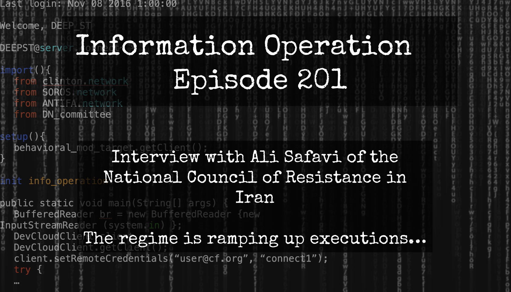 LIVE 7pm EST: Information Operation - Ali Safavi - National Council Of Resistance In Iran