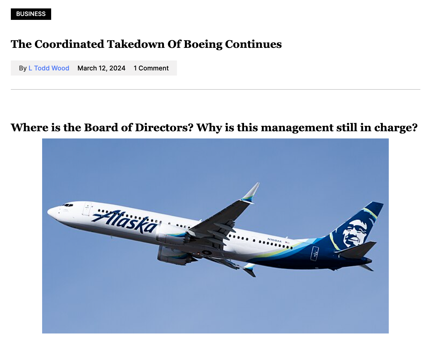 CDM Gets A Scalp - Boeing Management Resigns