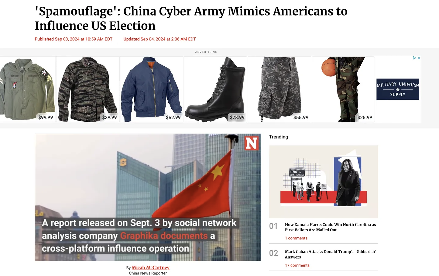 Tailored Mass Psychosis Of China's Spamouflage Campaign In Progress Now