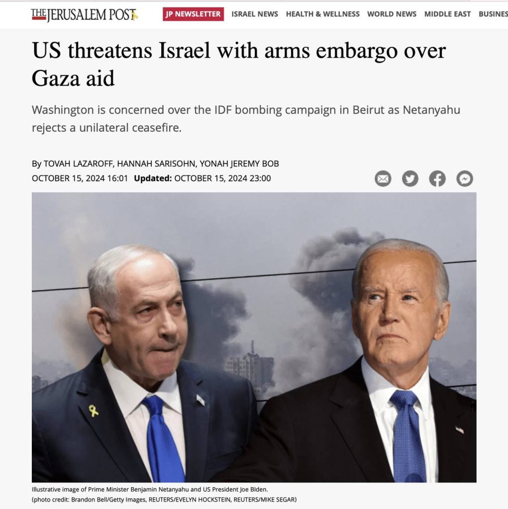 Biden Administration Threatens To Restrict Military Aid To Israel