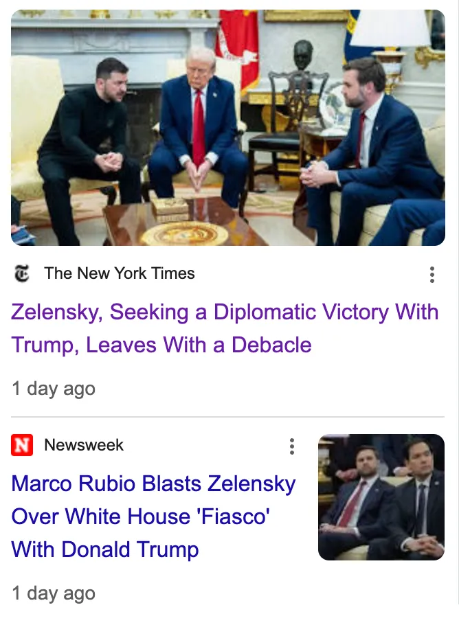 Outcome of the Zelensky Meeting at the White House