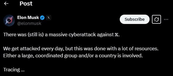 X cyber attack