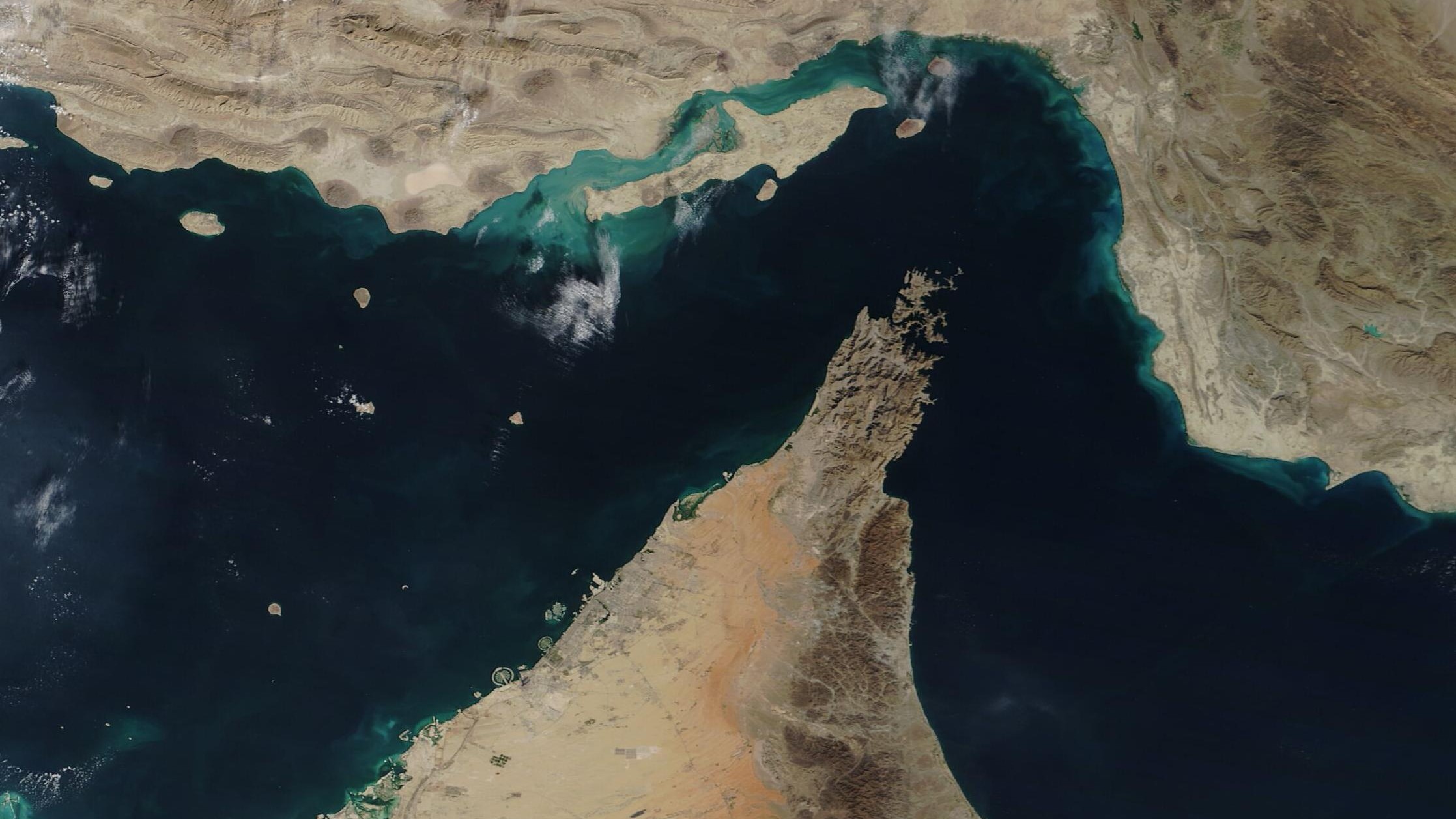 Strait of Hormuz satellite view