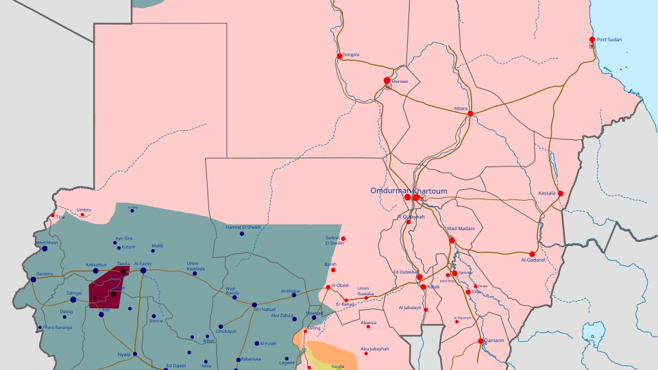 Map of the Sudan civil war 2023-2026