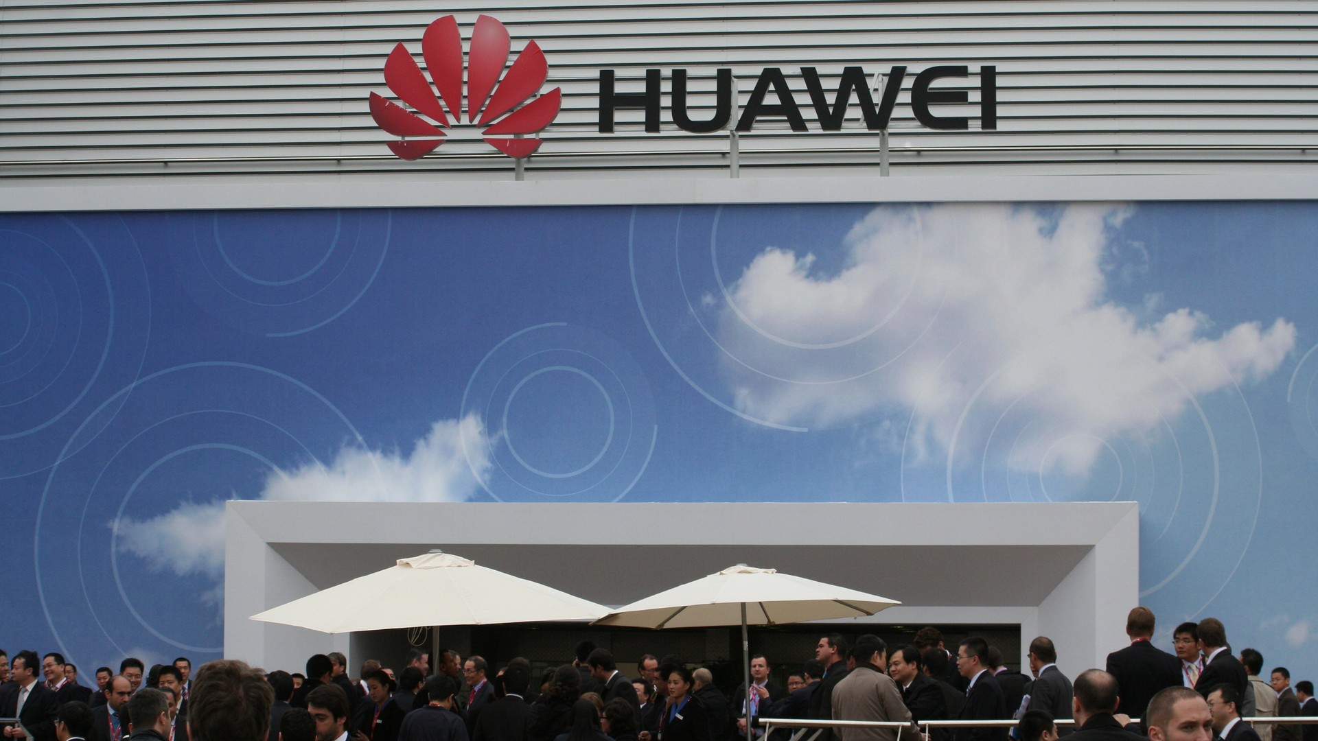 Huawei display booth at GSMA Mobile World Congress