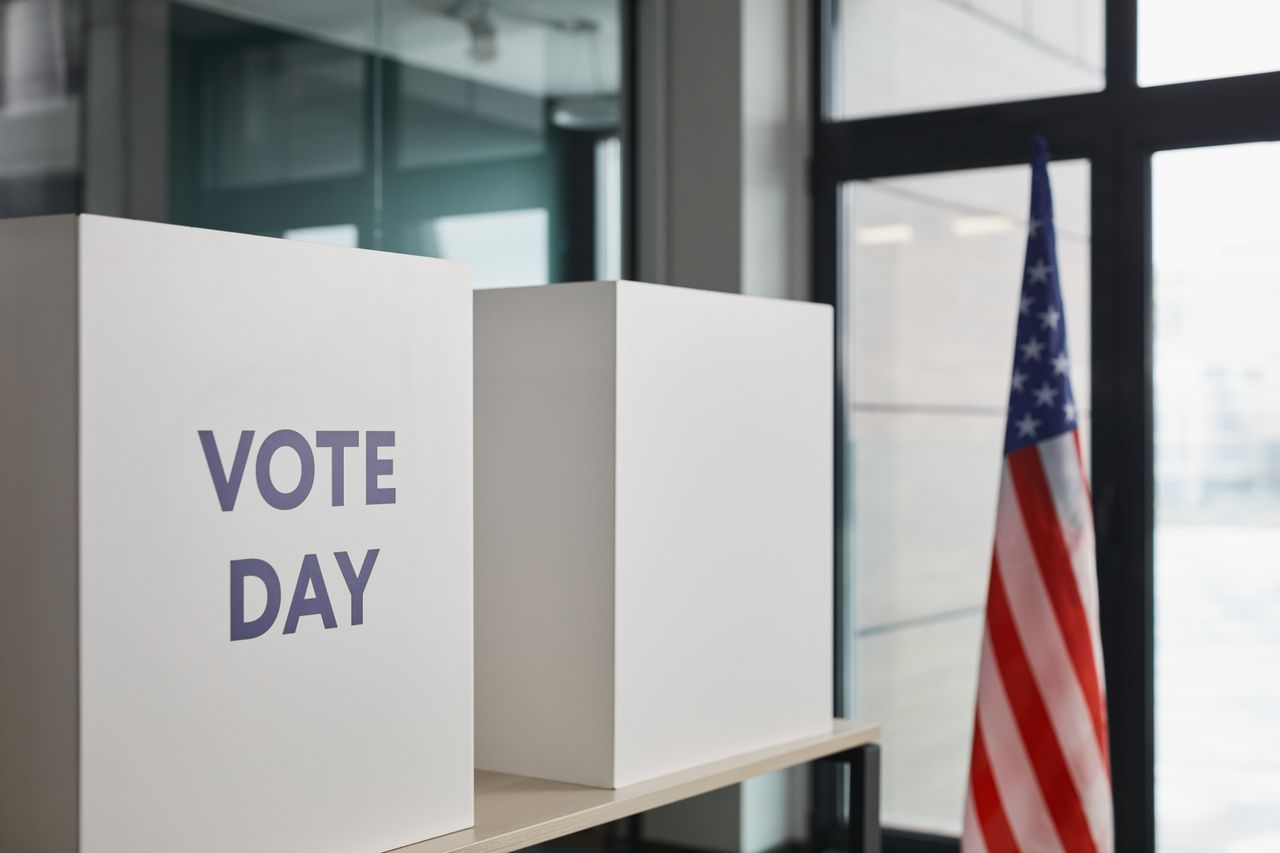 Voting booths at a polling place